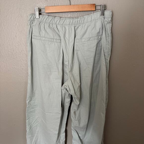 Zara Nylon Blend Full Length Pants Light Green High Rise Size Large wide leg - Picture 6 of 9